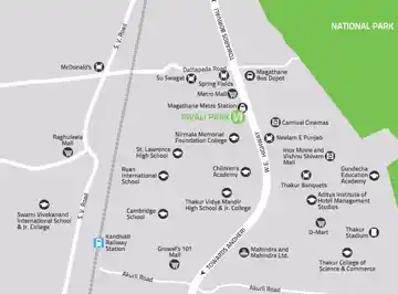 CCI Rivali Park Moonrise location map, Borivali, Mumbai